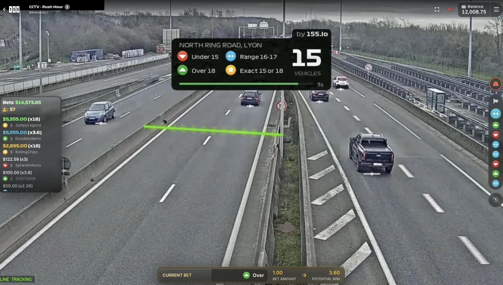 CCTV Rush Hour - Interfaccia di gioco su casino online